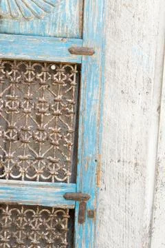 Weathered Blue Shutter Stock Photos