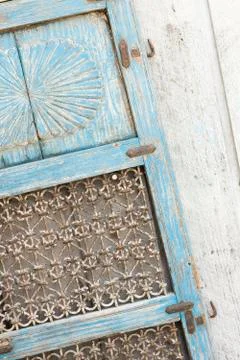 Weathered Blue Shutter Stock Photos