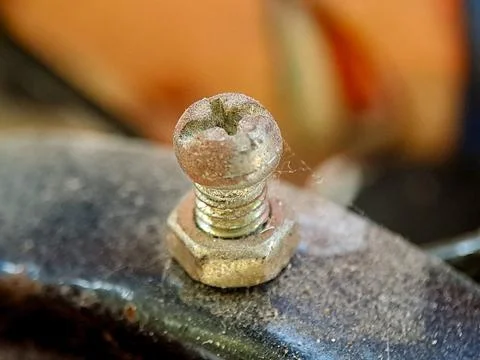 A weathered bolt and nut attached, hinting at sturdy connections and functi.. Stock Photos