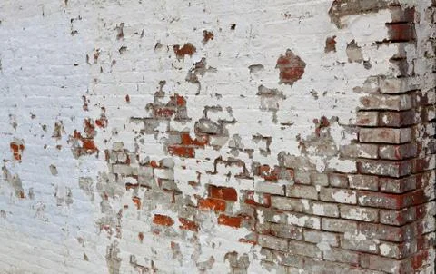 Weathered brick wall corner horizontal Stock Photos