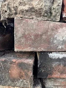 Weathered Bricks with Rough Texture and Cracks Stock Photos