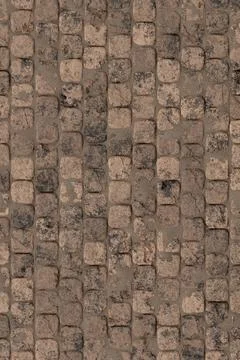 Weathered brown stone wall with rough textured cobblestone pattern for antique Ilustração Stock