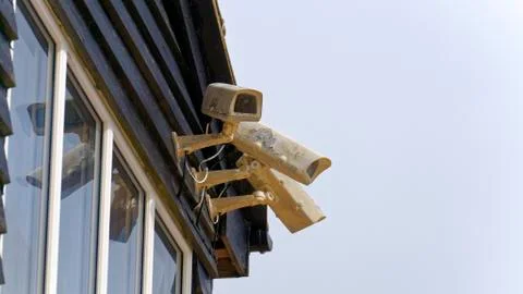 Weathered CCTV on a Building Stock Photos