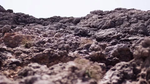 Weathered coastal rock surface, rough natural stone texture Видео 341579708