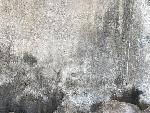 Weathered concrete wall texture with dark mold spots. Stock-Fotos