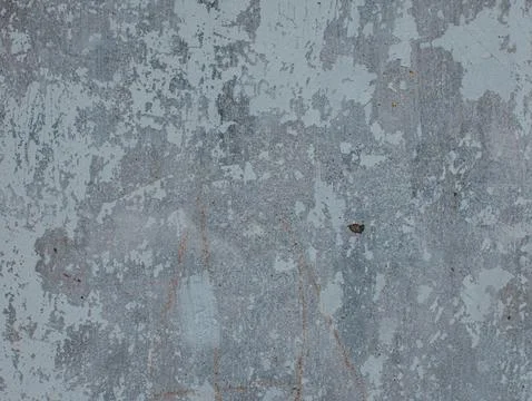 Weathered concrete wall texture with peeling paint and rust stains Fotos Stock