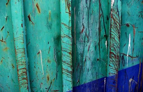 Weathered container with dripping 写真素材