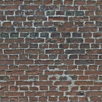 Weathered Dark Red Brick Wall Surface with Soot Stock Photos