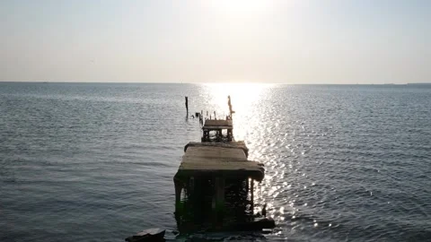 Weathered Dock by Water Stock Footage 319952369