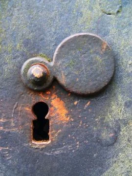 Weathered Door Lock 스톡 사진
