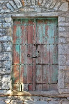 Weathered front door Stock Photos