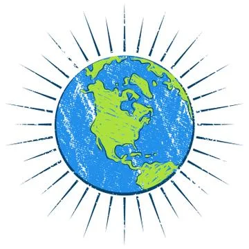 Weathered globe Stock Illustration