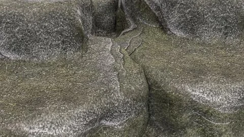 Weathered Gray Stone Rocks With Natural Rough Texture 3d render. Stock Illustration