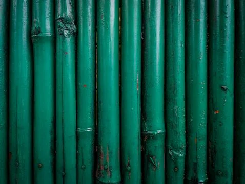 Weathered green bamboo pole texture Stock Photos