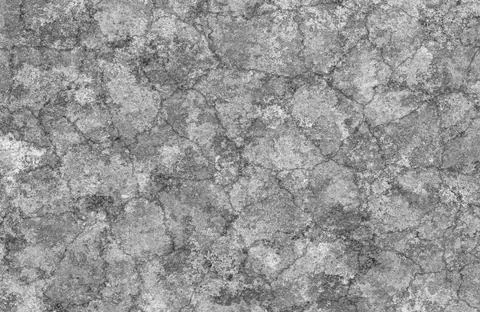 Weathered Grey Concrete Surface with Cracks and Rough Aged Stone Texture Ilustración de archivo