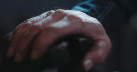 Weathered hand on an iron vice Stock Footage 105295757