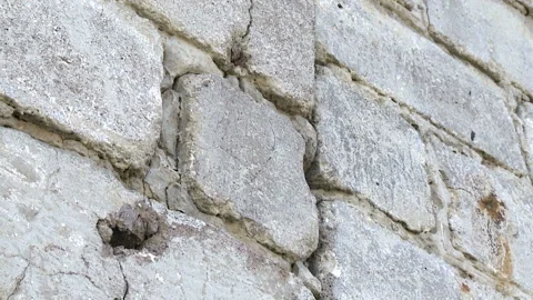 Weathered house wall texture, destruction of walls Stock Footage 88365762