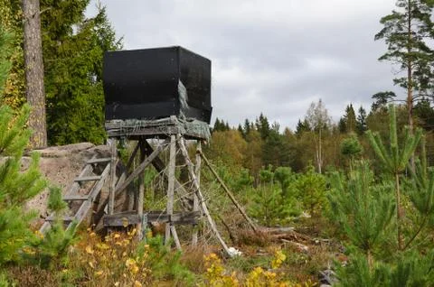 Weathered hunting tower Stock Photos