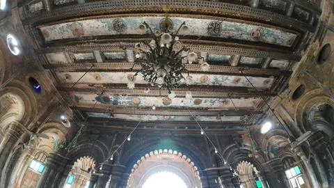 Weathered Interior of Durga Temple in Rajnagar, Bihar Stock Photos