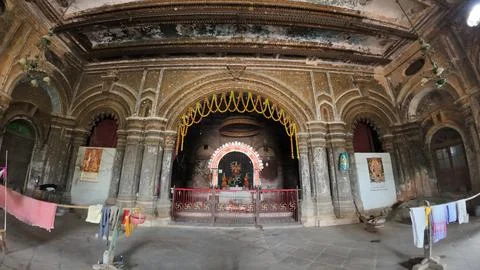 Weathered Interior of Durga Temple in Rajnagar, Bihar Stock Photos
