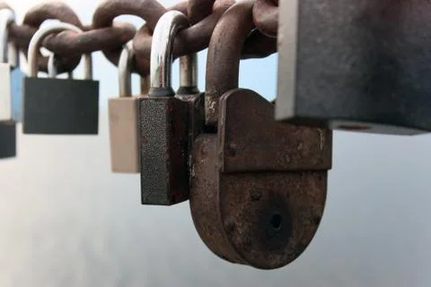 Weathered lock Foto stock