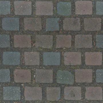 Weathered Multi Color Square Cobblestone Pavement Texture Top View Stock Photos