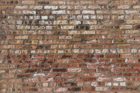 Weathered Multicolor Brick Wall Texture Stock Photos