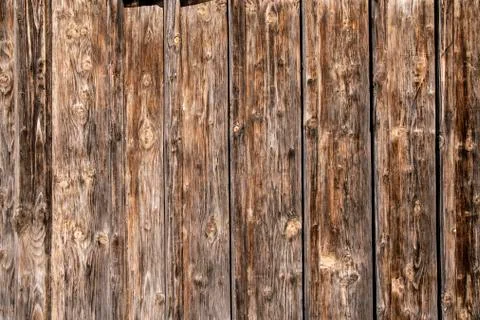 Weathered oak wall as background in laths Stock Photos