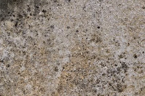Weathered old concrete surface texture background is covered with moss Stock Photos
