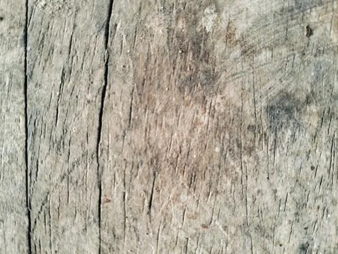 Weathered old wood texture background with deep vertical crack Stock Photos