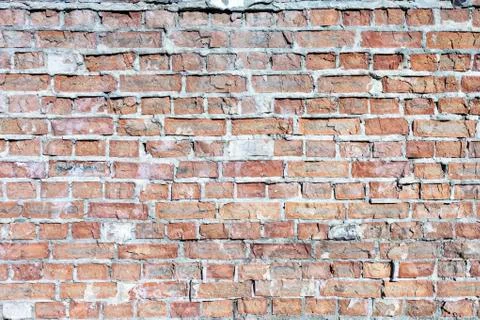 Weathered Olde Red Brick Wall Background Stock Photos