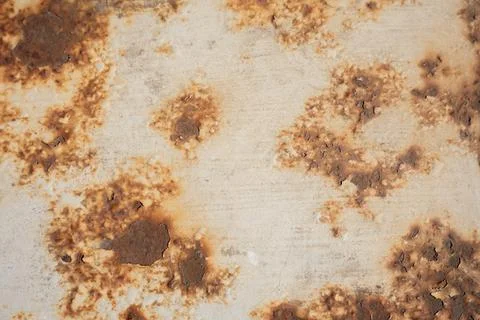 Weathered Painted Metal surface texture with rust spots Stock Photos
