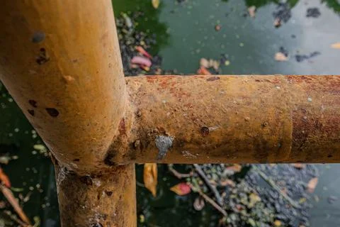Weathered pipe structure junction Stock Photos