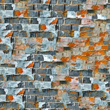 Weathered red brick wall texture seamlessly tileable. 4K Stock Photos