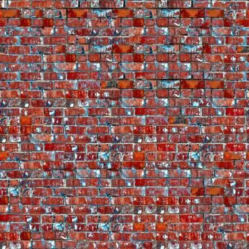 Weathered red brick wall texture seamlessly tileable Stock Photos