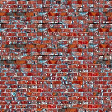 Weathered red brick wall texture seamlessly tileable Stock Photos