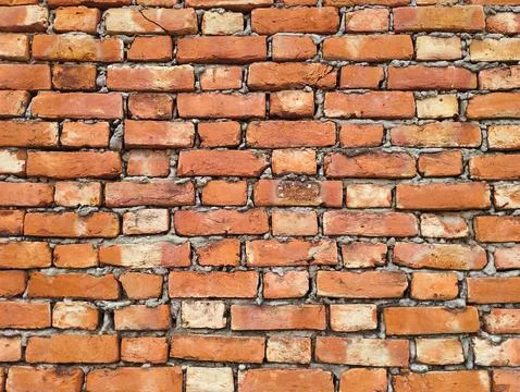 Weathered Red Brick Wall Texture Stock Photos