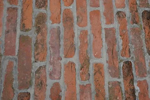 Weathered red brick wall texture Stock Photos