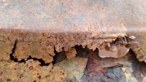 Weathered Rust Pattern on Metal Surface Stock Footage 305394239