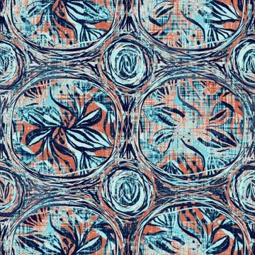 Weathered rustic coastal style distressed woven texture. Nautical blue red Stock Illustration