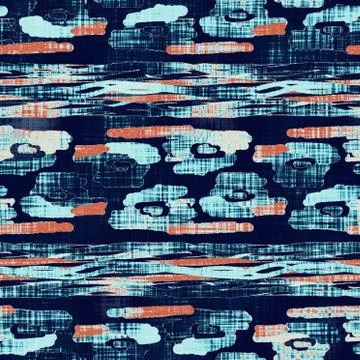Weathered rustic coastal style distressed woven texture. Nautical blue red Stock Illustration