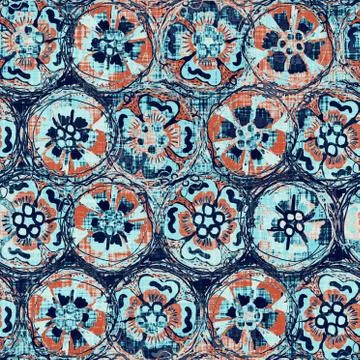 Weathered rustic coastal style distressed woven texture. Nautical blue red Illustrazione stock