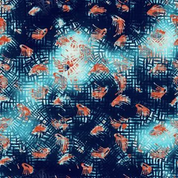 Weathered rustic coastal style distressed woven texture. Nautical blue red Illustrazione stock