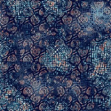 Weathered rustic coastal style distressed woven texture. Nautical blue red Illustrazione stock