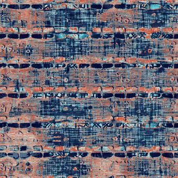 Weathered rustic coastal style distressed woven texture. Nautical blue red Stock Illustration