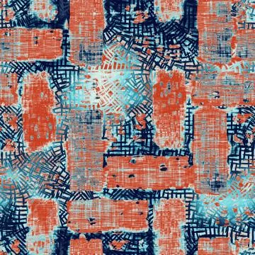 Weathered rustic coastal style distressed woven texture. Nautical blue red Stock Illustration
