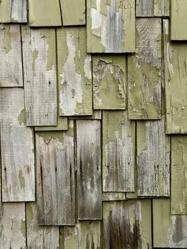 Weathered rustic wood shingle pattern Stock Photos