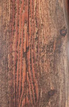 Weathered rustic wooden plank texture with deep vertical grain and crack cl.. Stock Photos