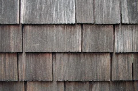 Weathered shingle siding Stock Photos