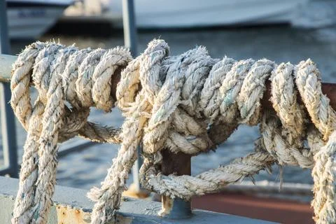 Weathered ship ropes Stock Photos